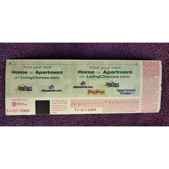 Sheryl Crow Train Concert Stub charlotte nc 7/10/2002 - Picture 2 of 2